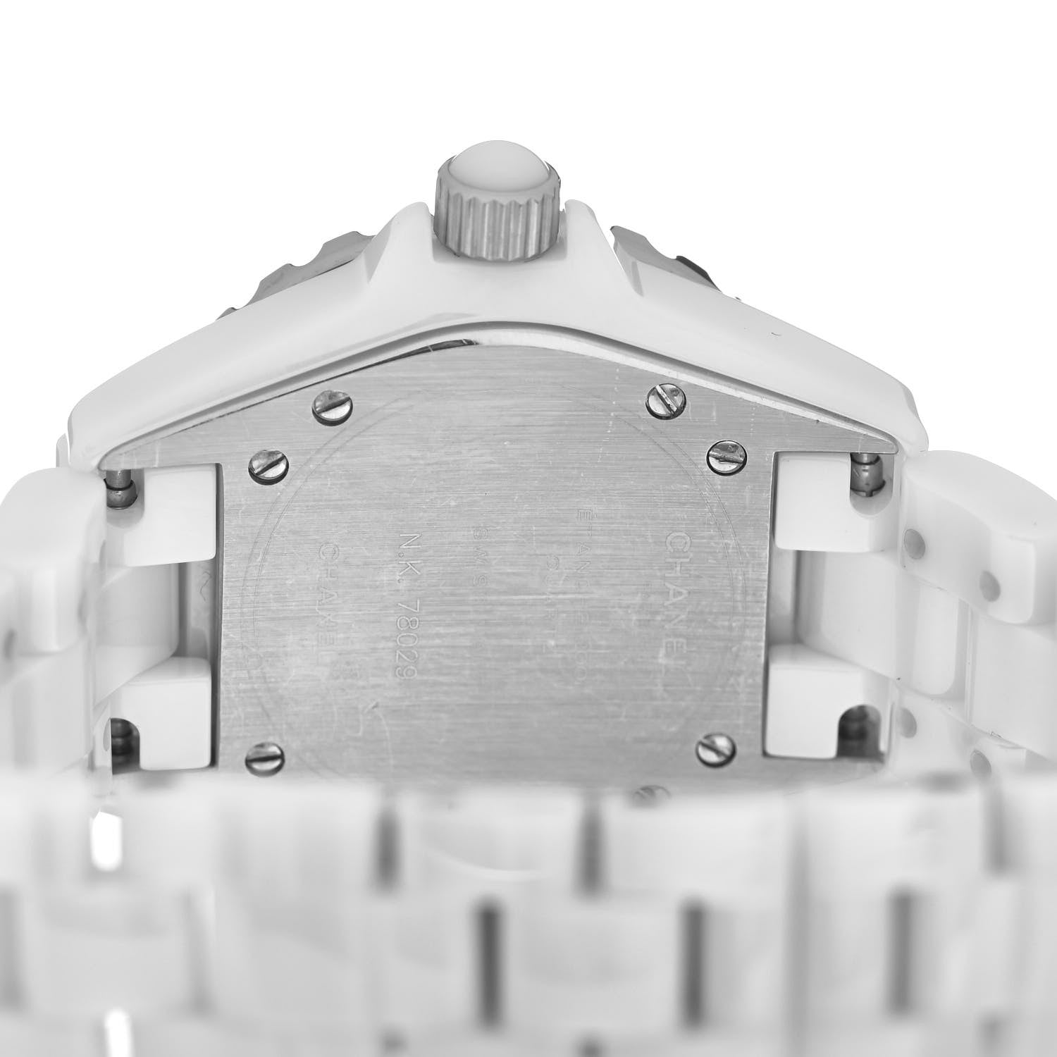 Chanel Stainless Steel Ceramic 33mm J12 Quartz Watch White 4 of 5