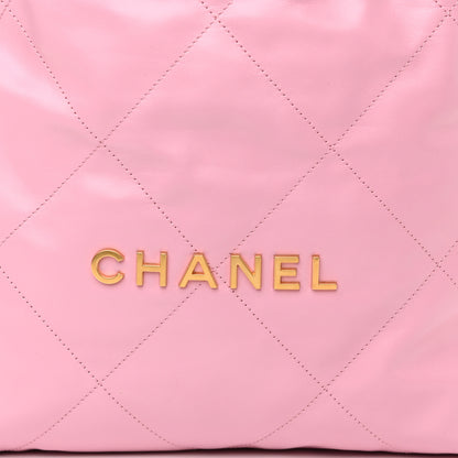 Chanel Shiny Calfskin Quilted Small Chanel 22 Pink 8 of 11