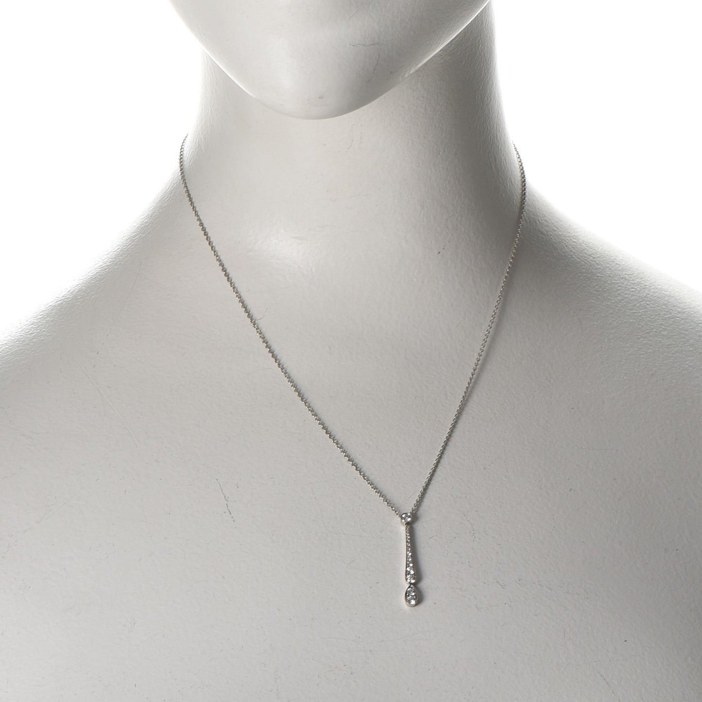 Platinum Diamond Jazz Swing Drop Pendant Necklace