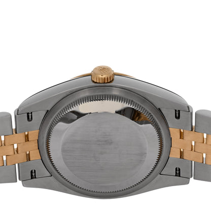 Rolex Stainless Steel 18K Yellow Gold Diamond 36mm Oyster Perpetual Datejust Watch Black 126203 4 of 5