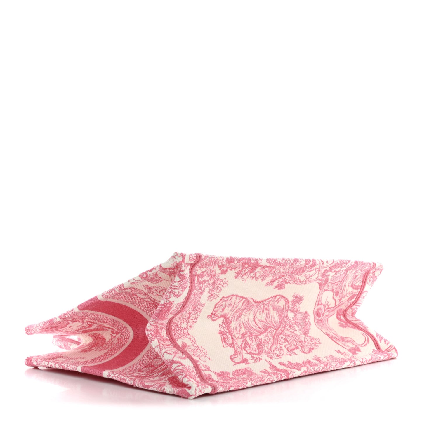 Canvas Embroidered Medium Dioriviera Toile De Jouy Book Tote Peony Pink