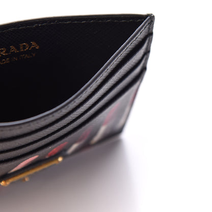 Prada Saffiano Lipstick Print Card Holder Black 5 of 7