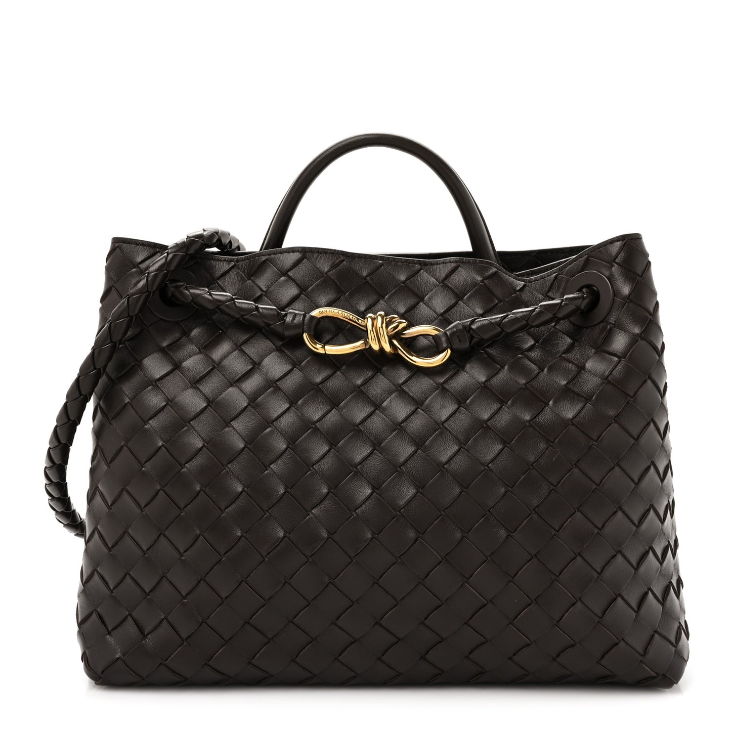 Nappa Intrecciato Medium Andiamo Shoulder Bag Fondant