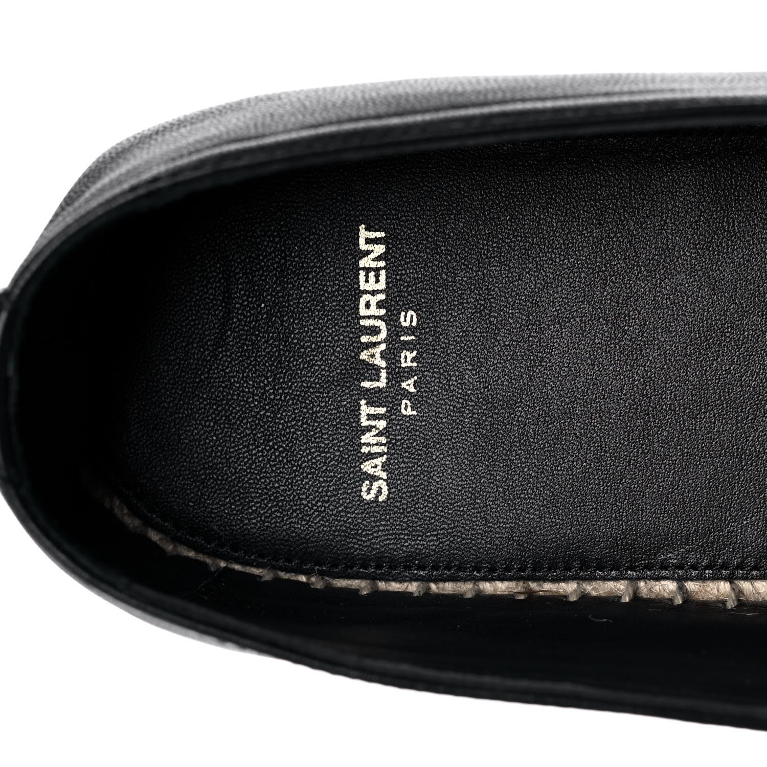 Saint Laurent Lambskin Mens Monogram Espadrilles 42 Black 7 of 10