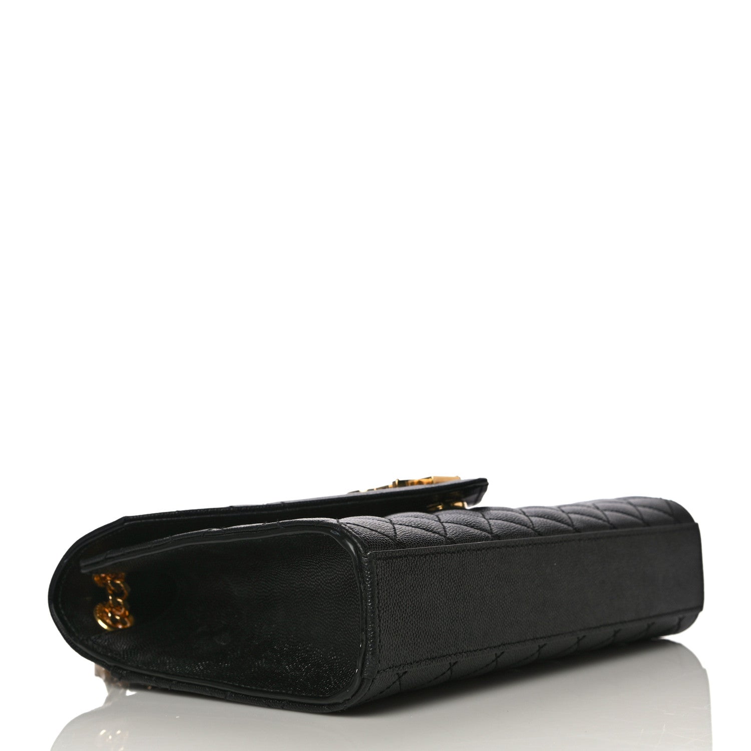 Saint Laurent Grain De Poudre Textured Mixed Matelasse Triquilt Medium Monogram Satchel Black 4 of 16