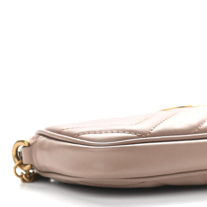 Gucci Calfskin Matelasse Mini GG Marmont Chain Crossbody Bag Porcelain Rose 5 of 8