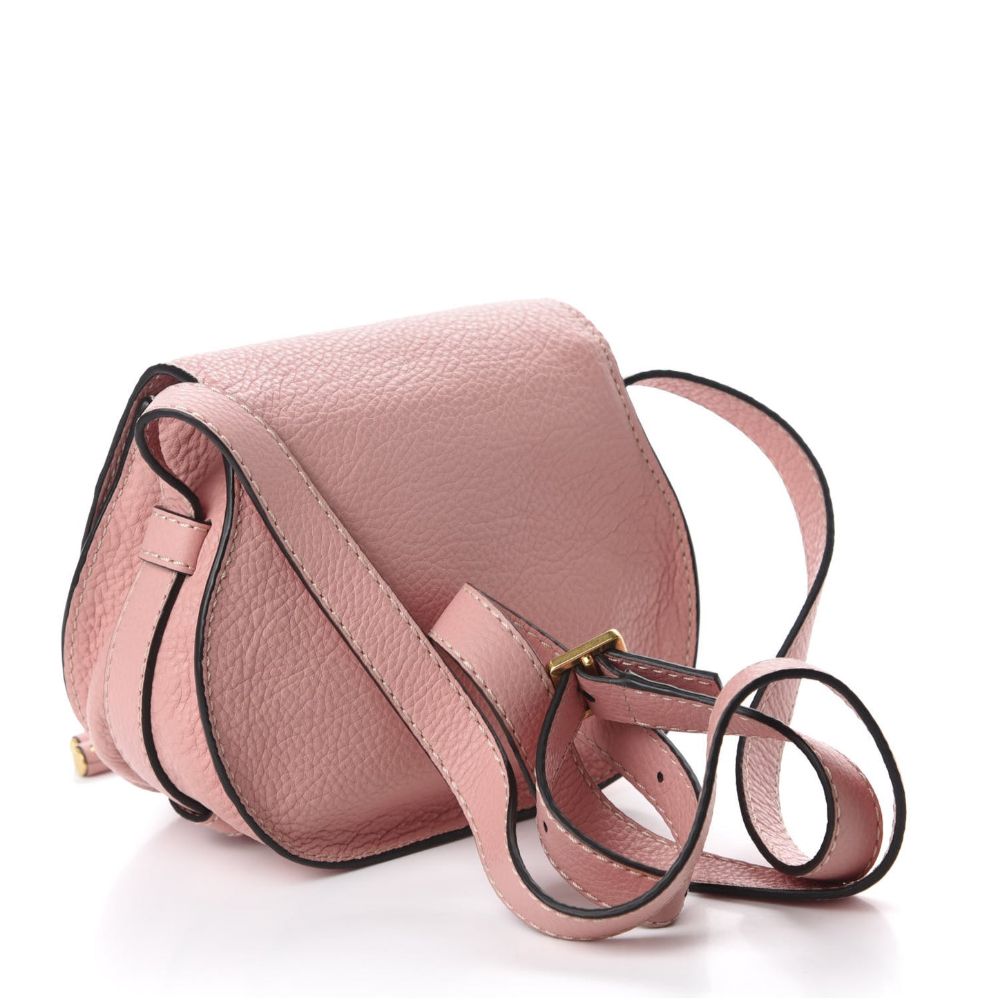 Calfskin Mini Marcie Round Crossbody Bag Fallow Pink