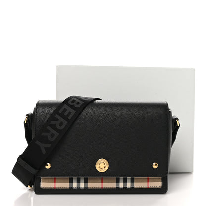 Burberry Grainy Calfskin Vintage Check Note Crossbody Bag Black 10 of 10
