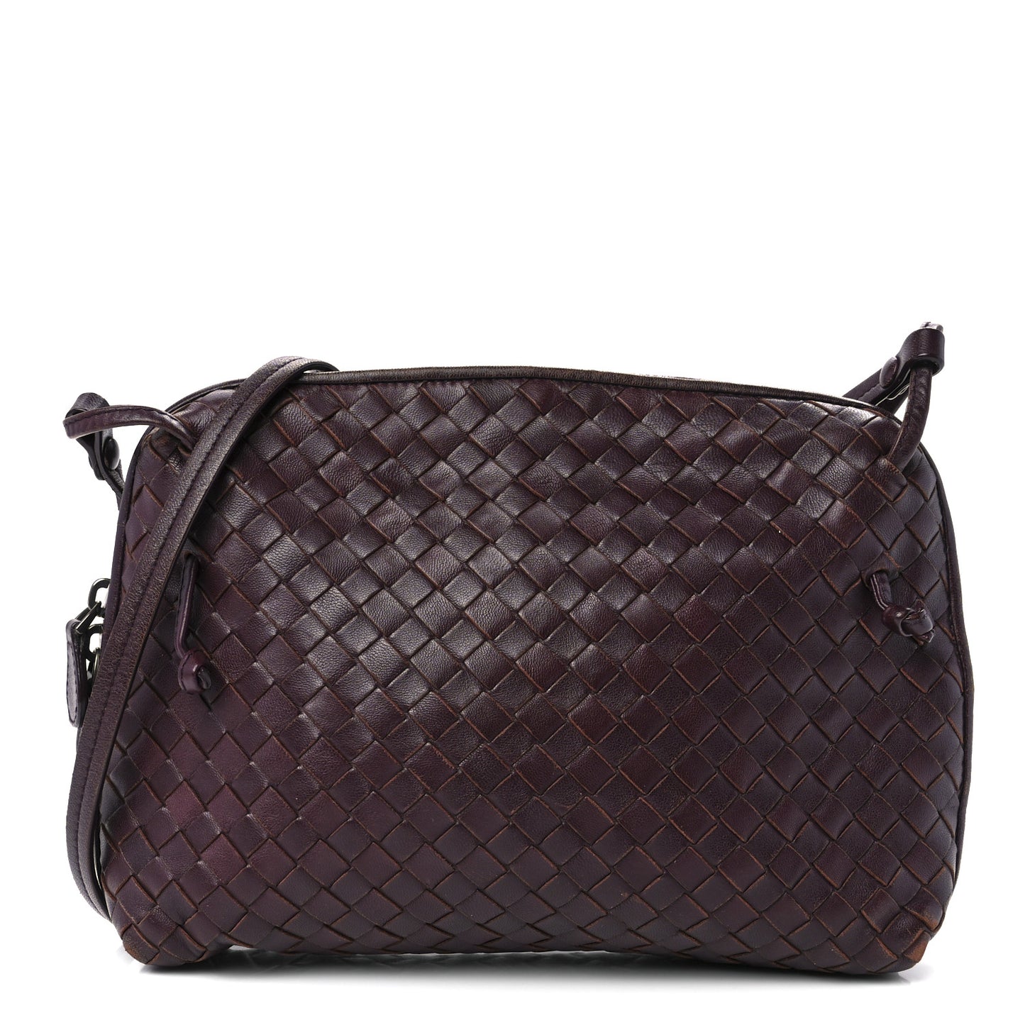 Nappa Intrecciato Nodini Crossbody Messenger Burgundy