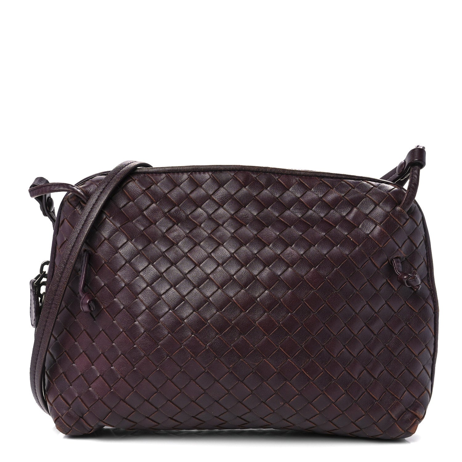 Bottega Veneta Nappa Intrecciato Nodini Crossbody Messenger Burgundy 3 of 17