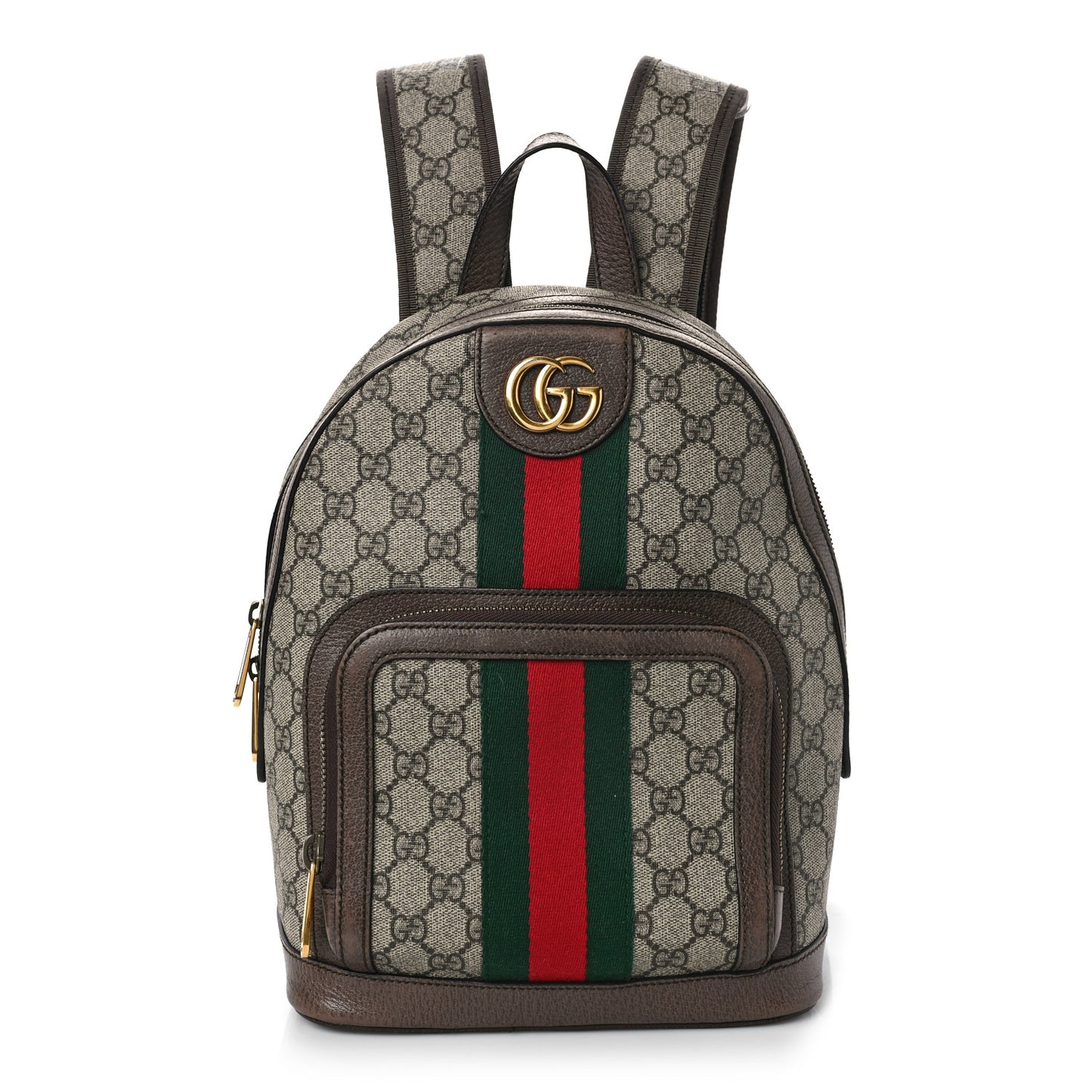 GG Supreme Monogram Calfskin Web Small Ophidia Day Backpack Beige Ebony New Acero