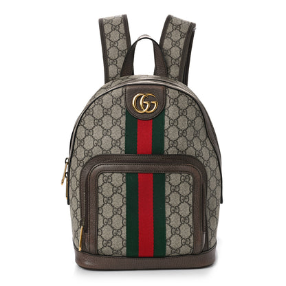 Gucci GG Supreme Monogram Calfskin Web Small Ophidia Day Backpack Beige Ebony New Acero 1 of 13