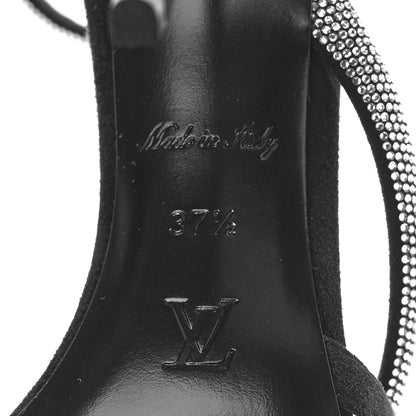 Louis Vuitton Suede Goat Rhinestone Appeal Sandals 37.5 Black 7 of 8