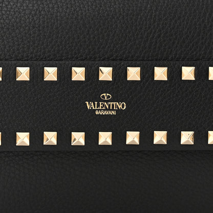 Valentino Garavani Pebbled Calfskin Rockstud Side Slip Crossbody Black 7 of 9