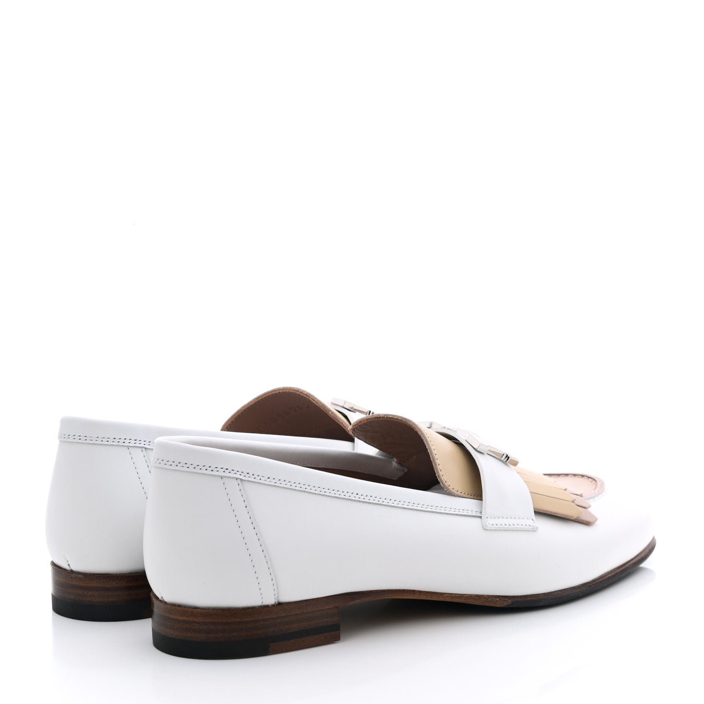 Goatskin Womens Royal Loafers 36 Multicolor White