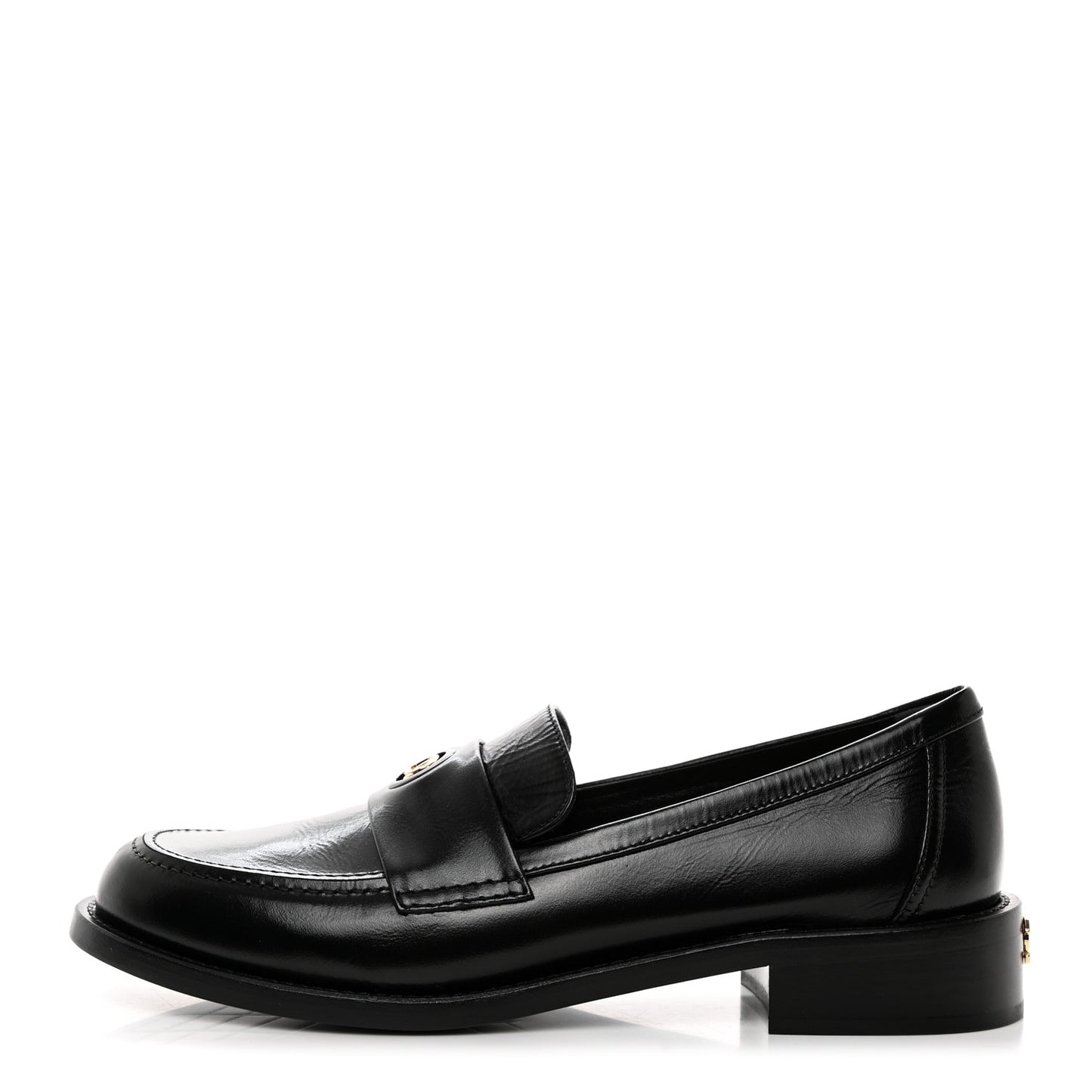 Calfskin CC Moccasin Loafers 40 Black