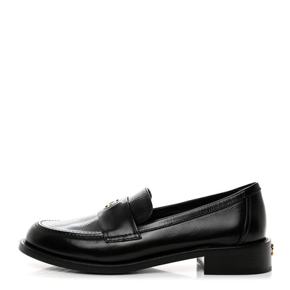 Chanel Calfskin CC Moccasin Loafers 40 Black 1 of 9