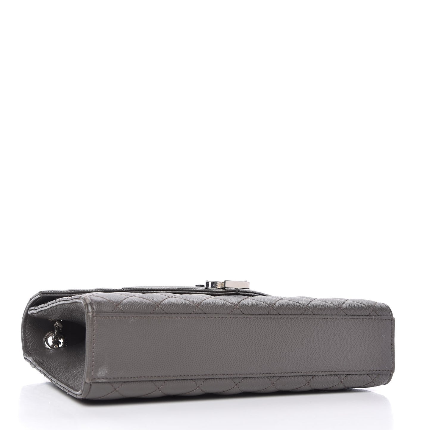 Grain De Poudre Textured Mixed Matelasse Medium Triquilt Monogram Satchel Earth