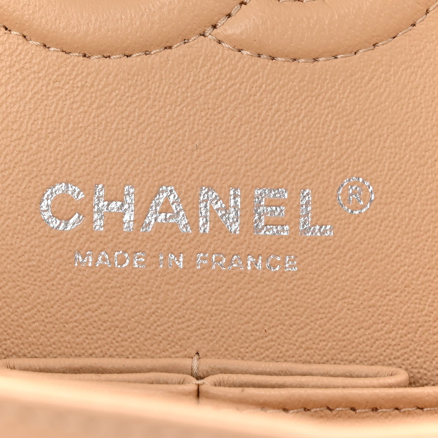 Caviar Quilted Small Double Flap Beige