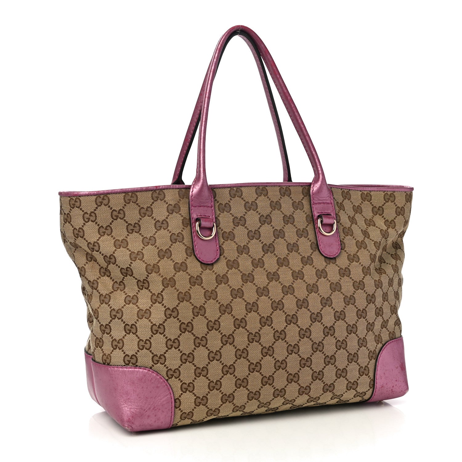 Gucci Monogram Large Heart Bit Charm Top Handle Tote Pink 2 of 10