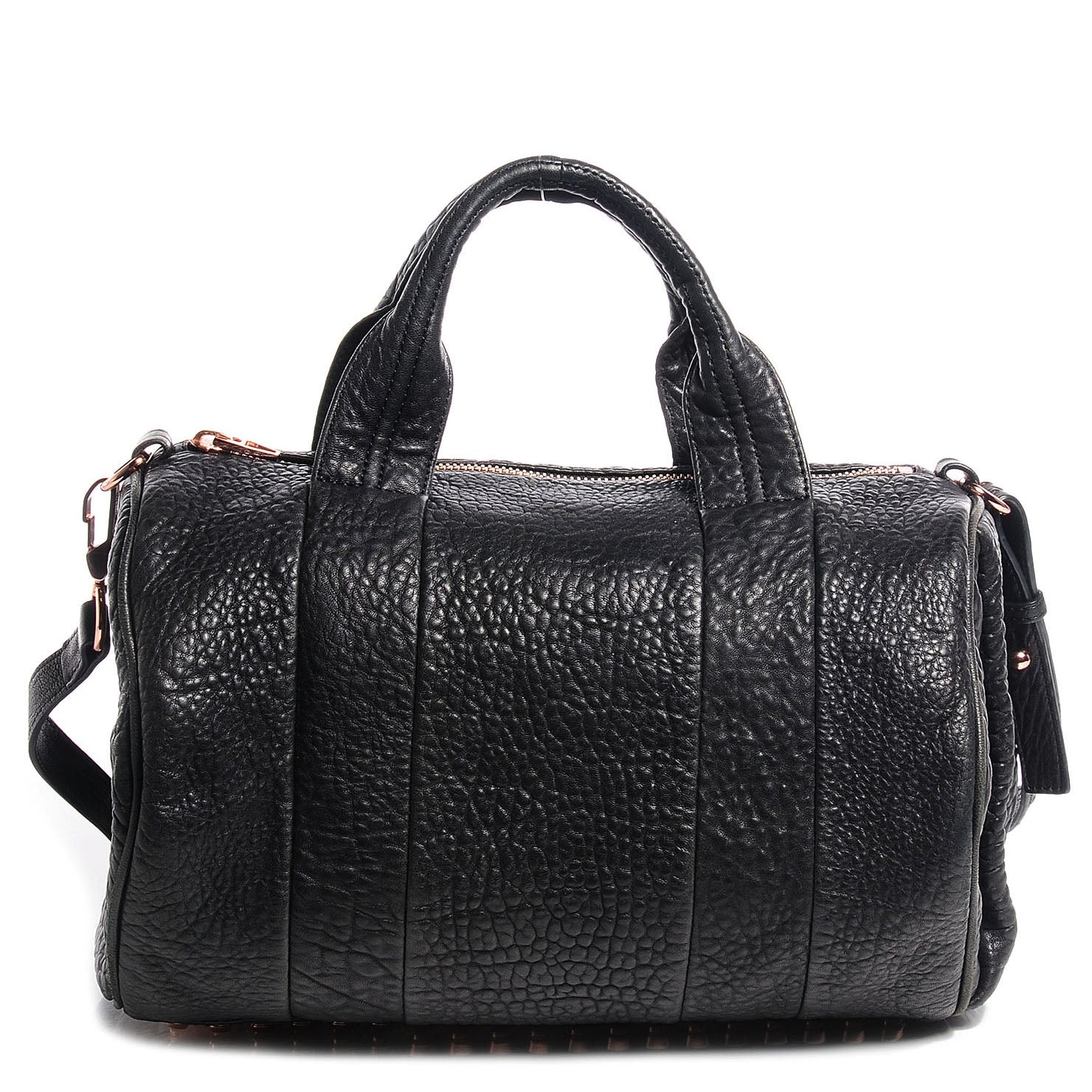 Alexander Wang Pebbled Lambskin Rocco Black with Rose Gold Hardware 1 of 7