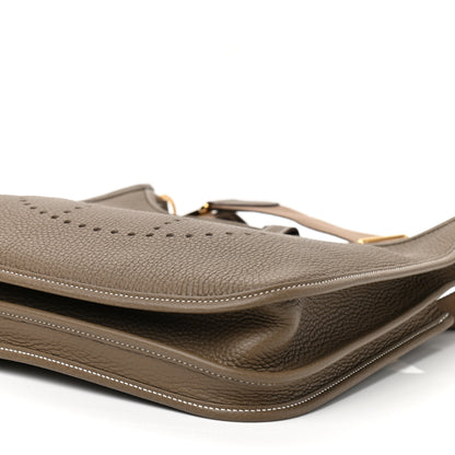 Hermes Taurillon Clemence Evelyne III PM Etoupe 11 of 12