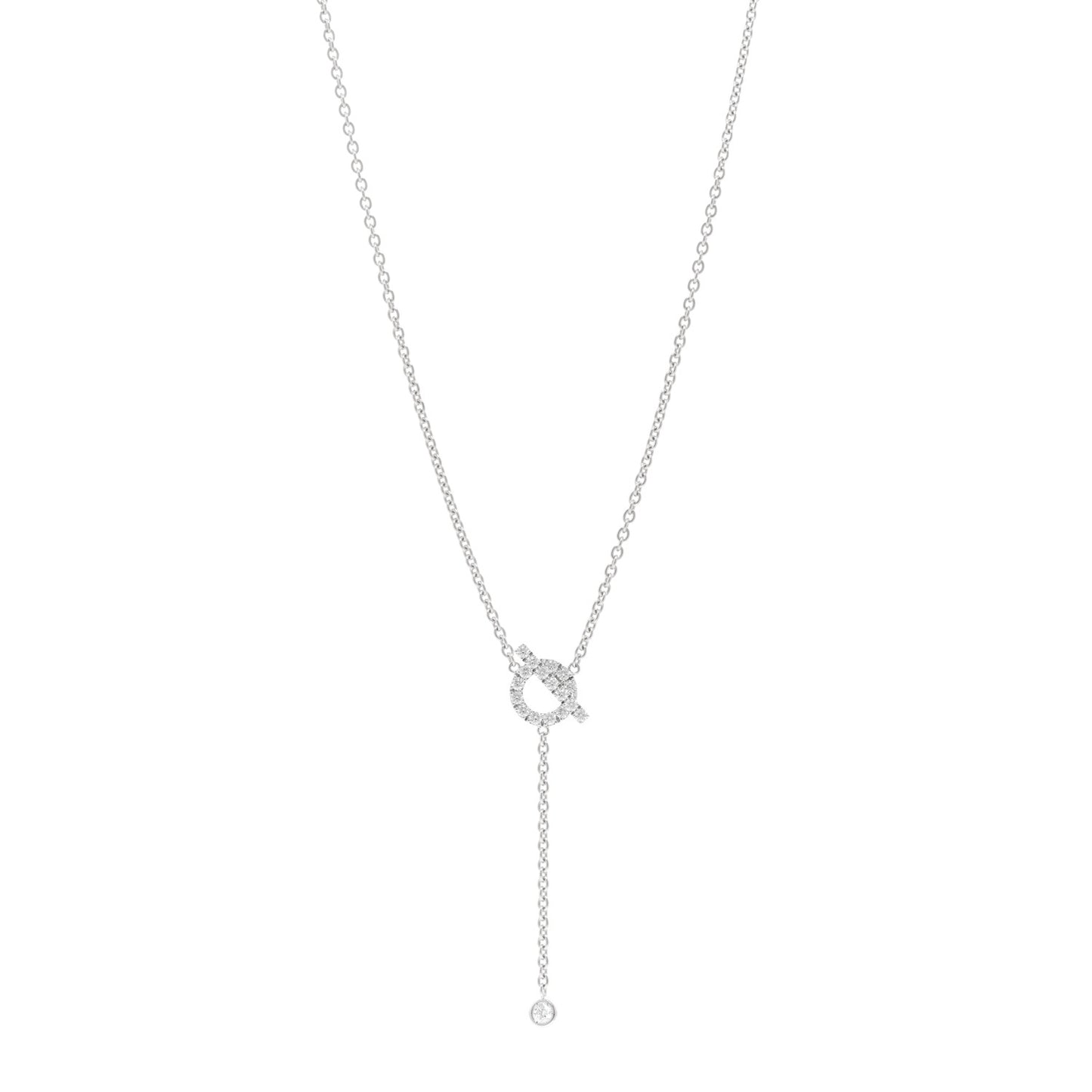 18K White Gold Diamond Finesse Lariat Necklace