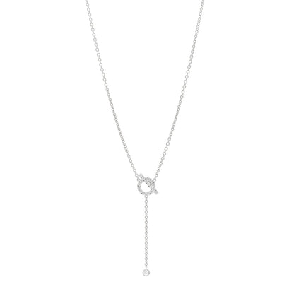 Hermes 18K White Gold Diamond Finesse Lariat Necklace 1 of 6