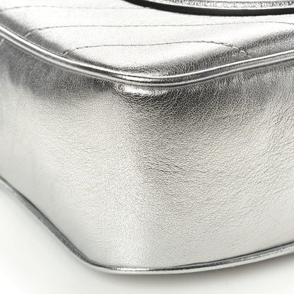 Gucci Metallic Sakai Be Green Calfskin Diagonal Stitched Small Blondie Shoulder Bag Silver 9 of 10