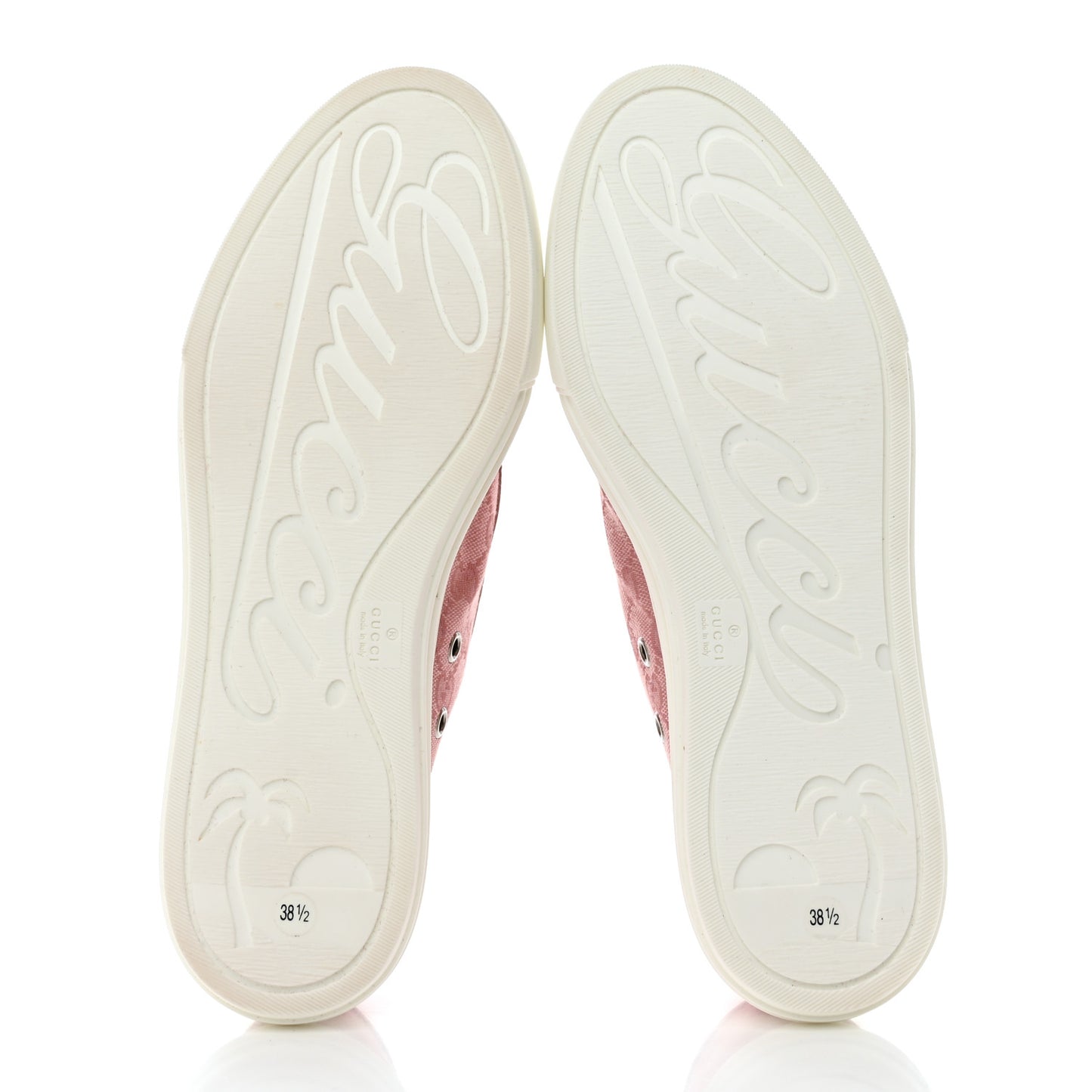 GG Monogram Calfskin Womens Low Top Sneakers 38.5 Pink Soft Pink