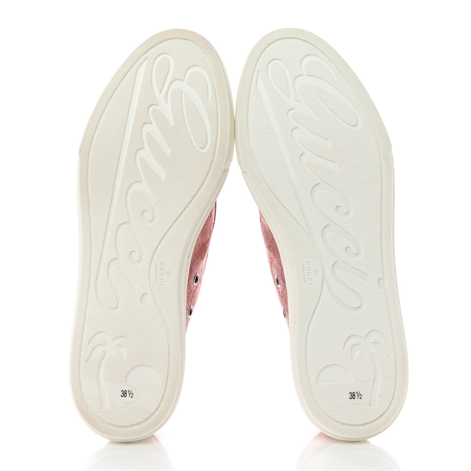 Gucci GG Monogram Calfskin Womens Low Top Sneakers 38.5 Pink Soft Pink 5 of 9