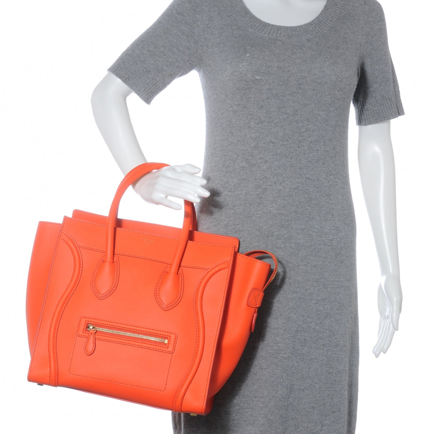 Smooth Calfskin Mini Luggage Bright Orange