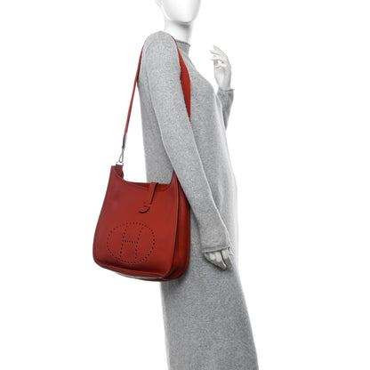 Hermes Taurillon Clemence Evelyne GM Rouge 2 of 11