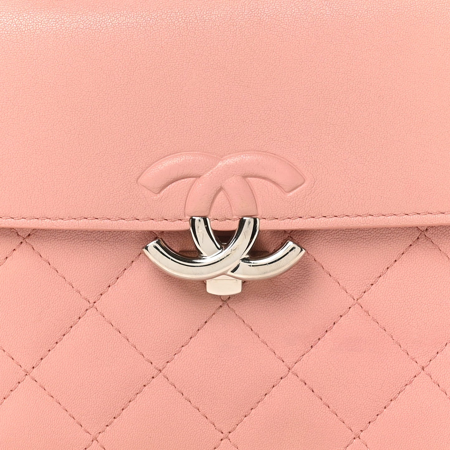 Goatskin Quilted Small CC Box Flap Pink