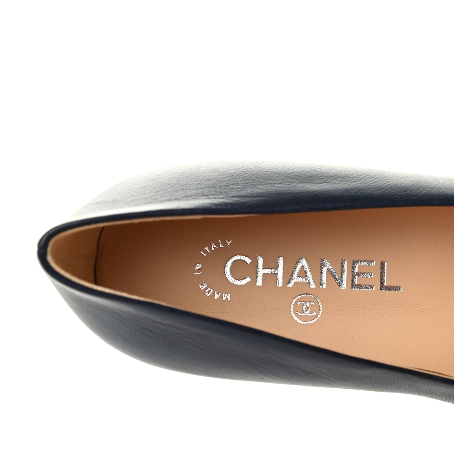 Lambskin Grosgrain Cap Toe Ballerina Flats 36 Navy Black