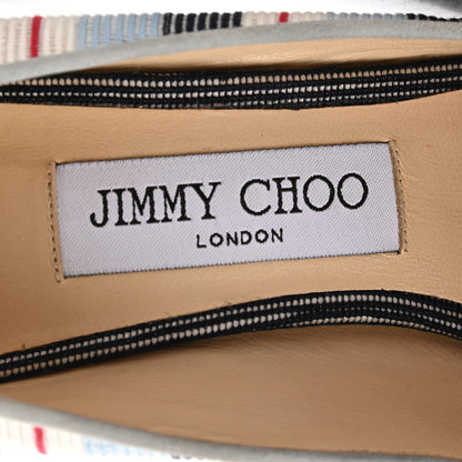 Jimmy Choo Tegan 85 Striped Pumps 37 Blue Red 7 of 8