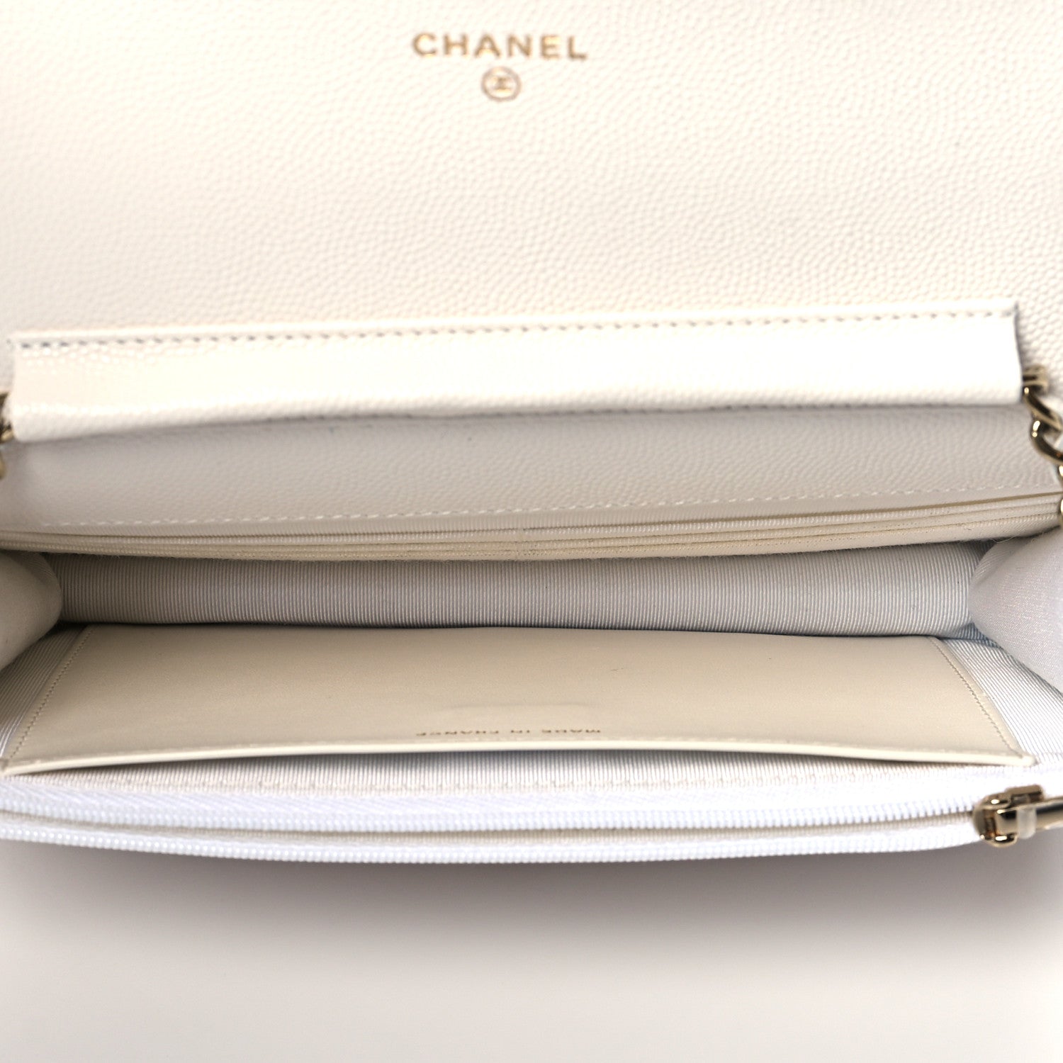 Chanel Caviar Quilted Wallet On Chain WOC White 5 of 11