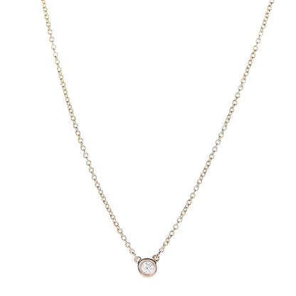 Tiffany 18K Rose Gold Diamond .07ct Elsa Peretti Diamonds by the Yard Pendant Necklace 1 of 5