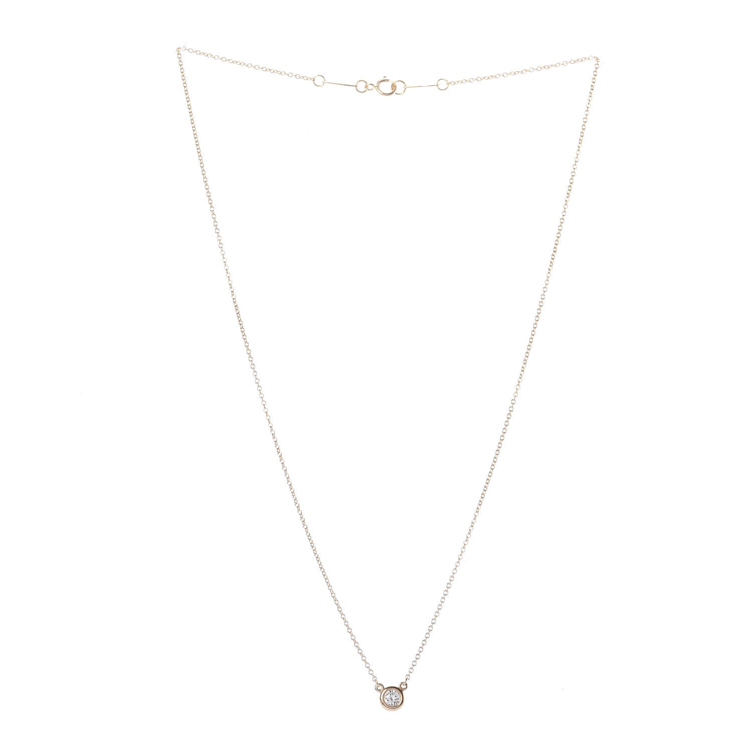 Tiffany 18K Rose Gold Diamond .17ct Elsa Peretti Diamonds by the Yard Pendant Necklace 3 of 4