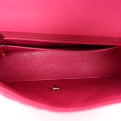 Chanel Lambskin Quilted Mini Rectangular Flap Dark Pink 5 of 11