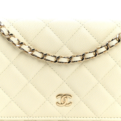 Chanel Caviar Quilted Wallet on Chain WOC White 8 of 10
