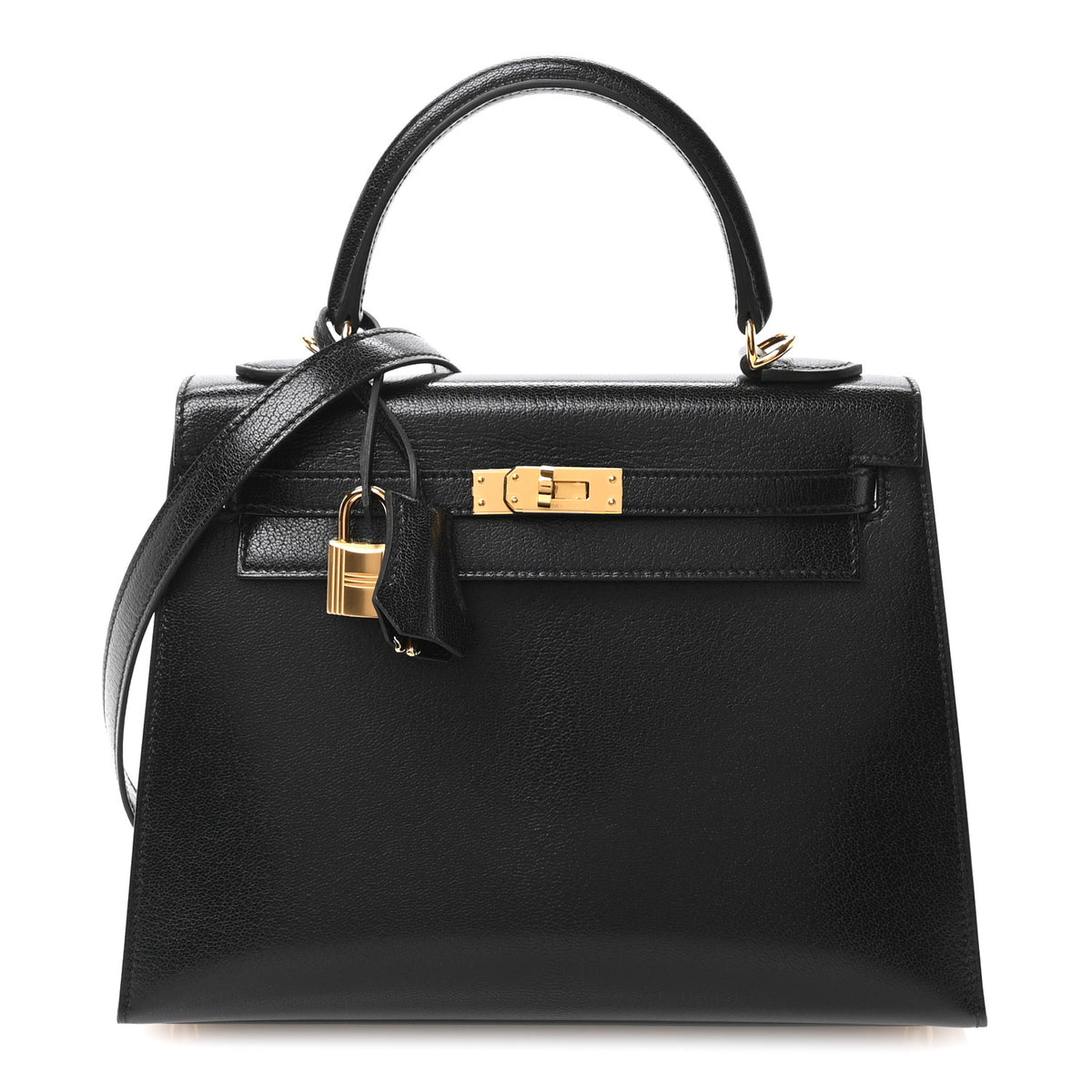 Hermes Chevre Chamkila Kelly Sellier 25 Black 1 of 10