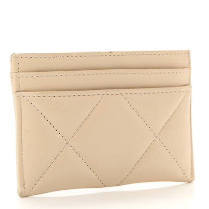 Chanel Lambskin Quilted Chanel 19 Card Holder Light Beige 3 of 9