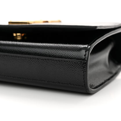 Saint Laurent Grain De Poudre Small Monogram Kate Satchel Black 9 of 10