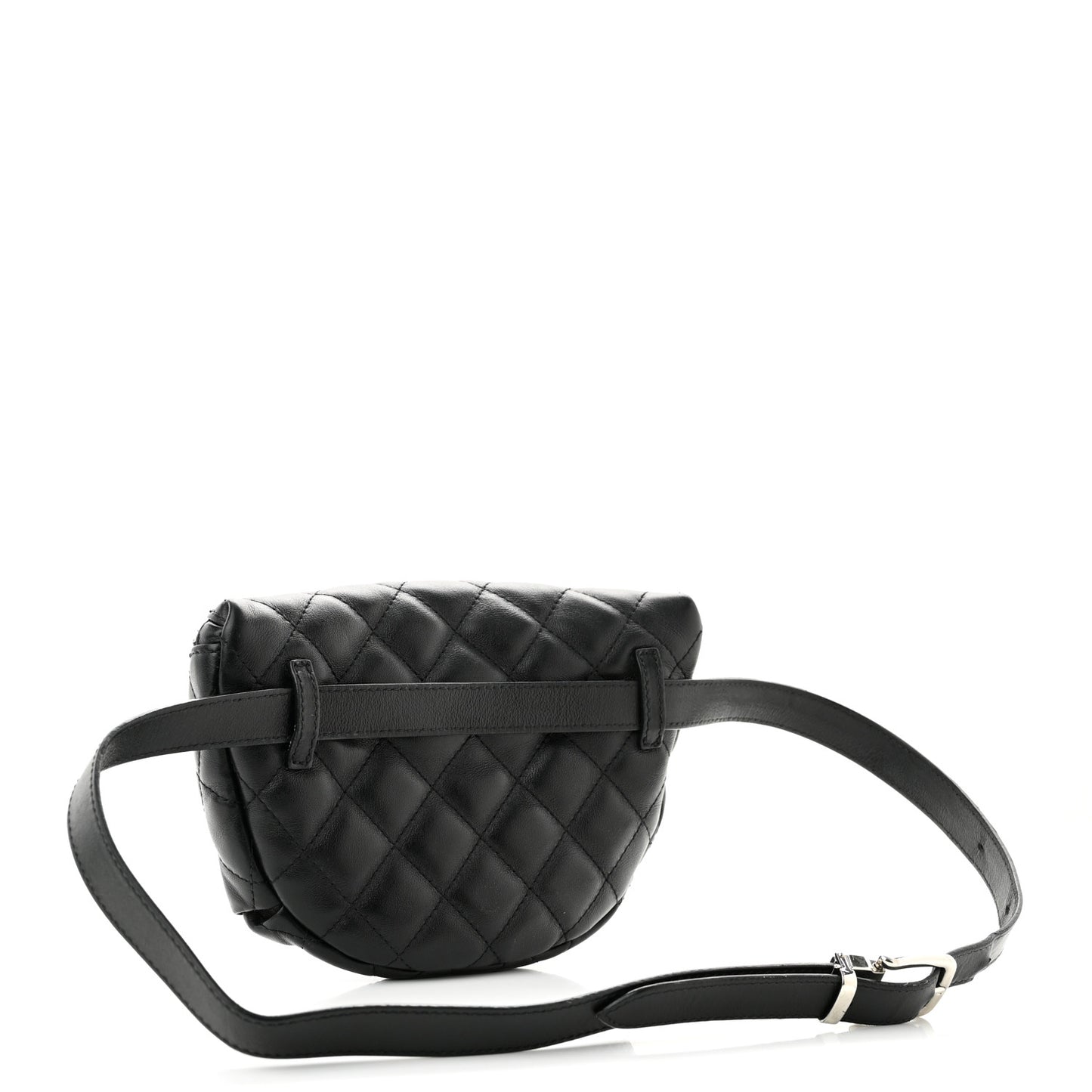 Calfskin Quilted Waist Belt Bag Black