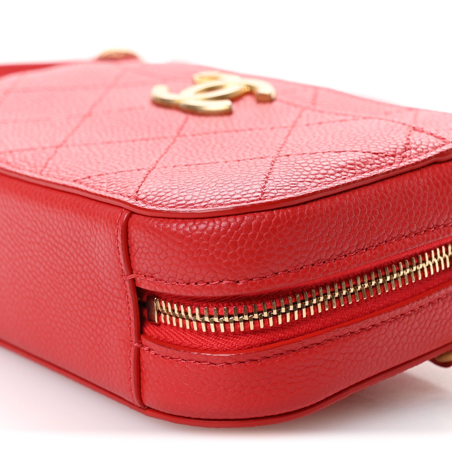 Chanel Caviar Quilted Waist Bag Red 10 of 11