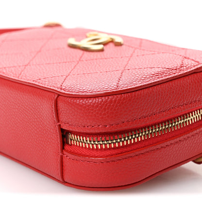 Chanel Caviar Quilted Waist Bag Red 10 of 11