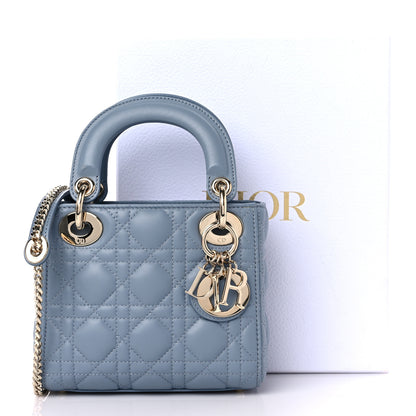 Christian Dior Lambskin Cannage Mini Lady Dior Cloud Blue 8 of 8