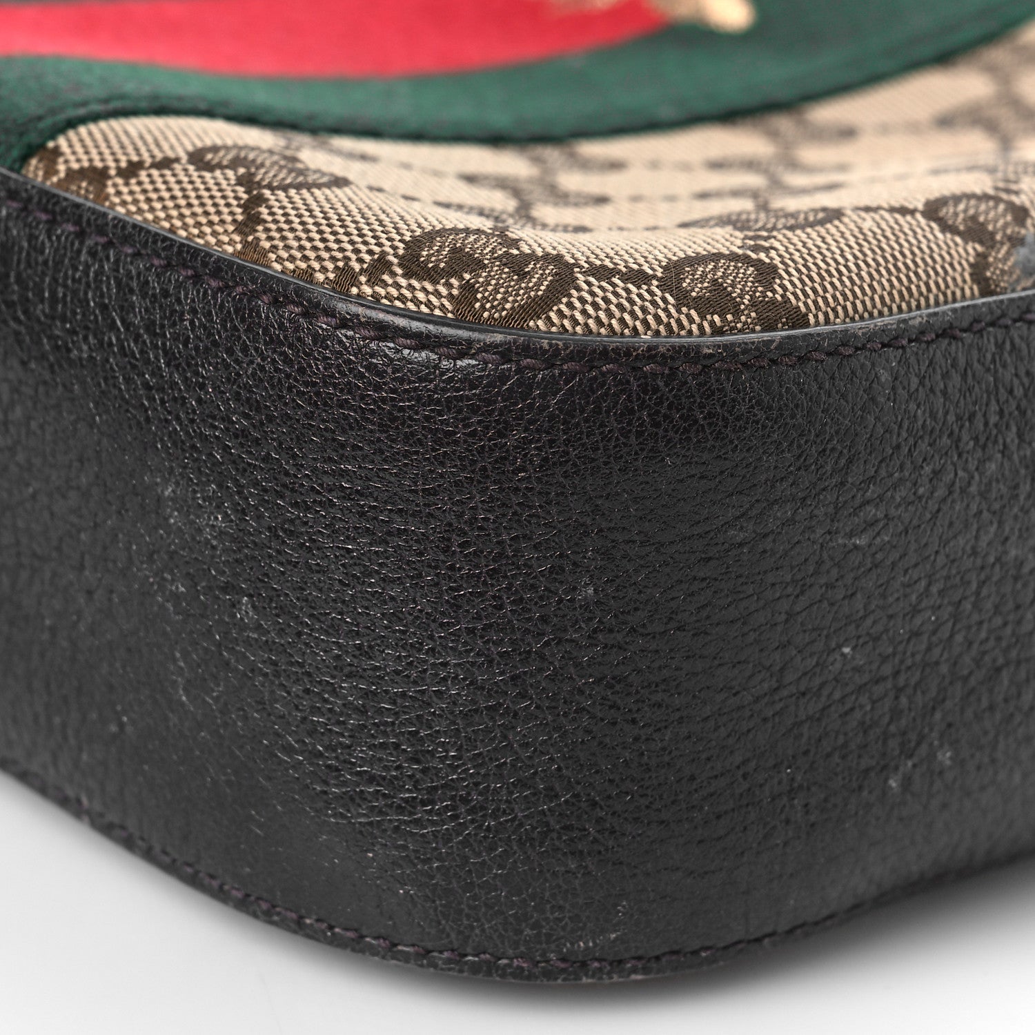 Gucci Monogram Web Small Webby Bee Shoulder Bag Dark Brown 9 of 22