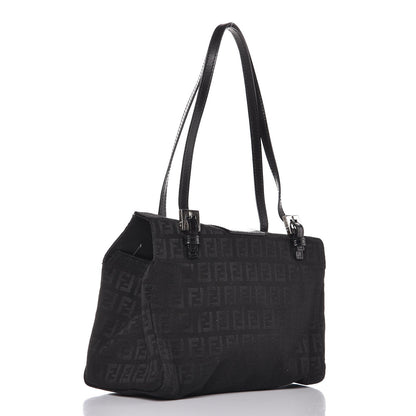 Fendi Zucchino Small Shoulder Bag Black 3 of 10